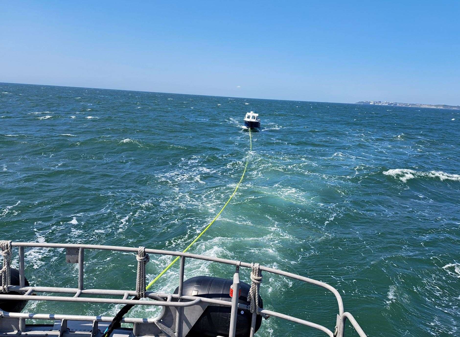 A fishing vessel was towed by the Dover RNLI after engine failure Picture: Dover RNLI Lifeboat Station