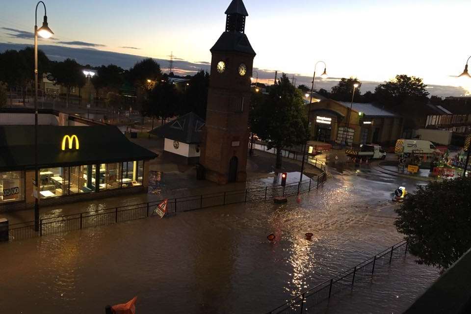 Crayford High Street and the Tower Retail Park have been submerged