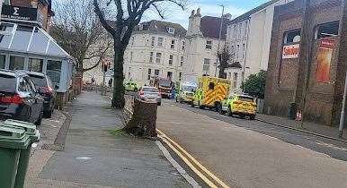 Emergency services were called to Bouverie Road West in Folkestone