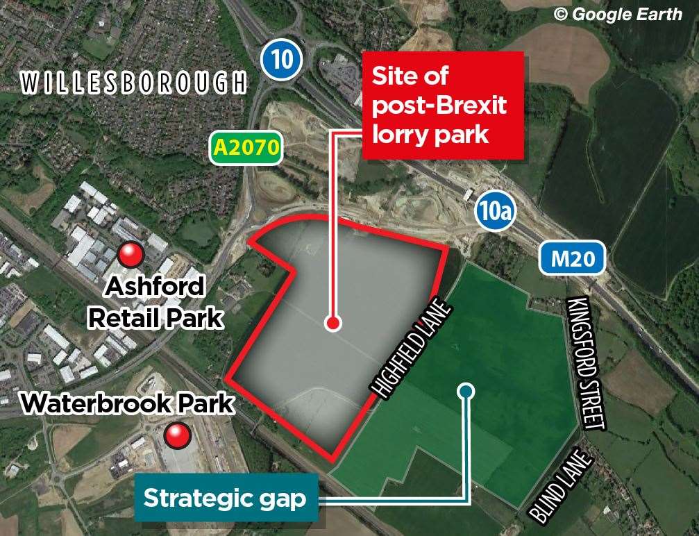 A campaign has been launched to create a 'strategic gap' next to the lorry park