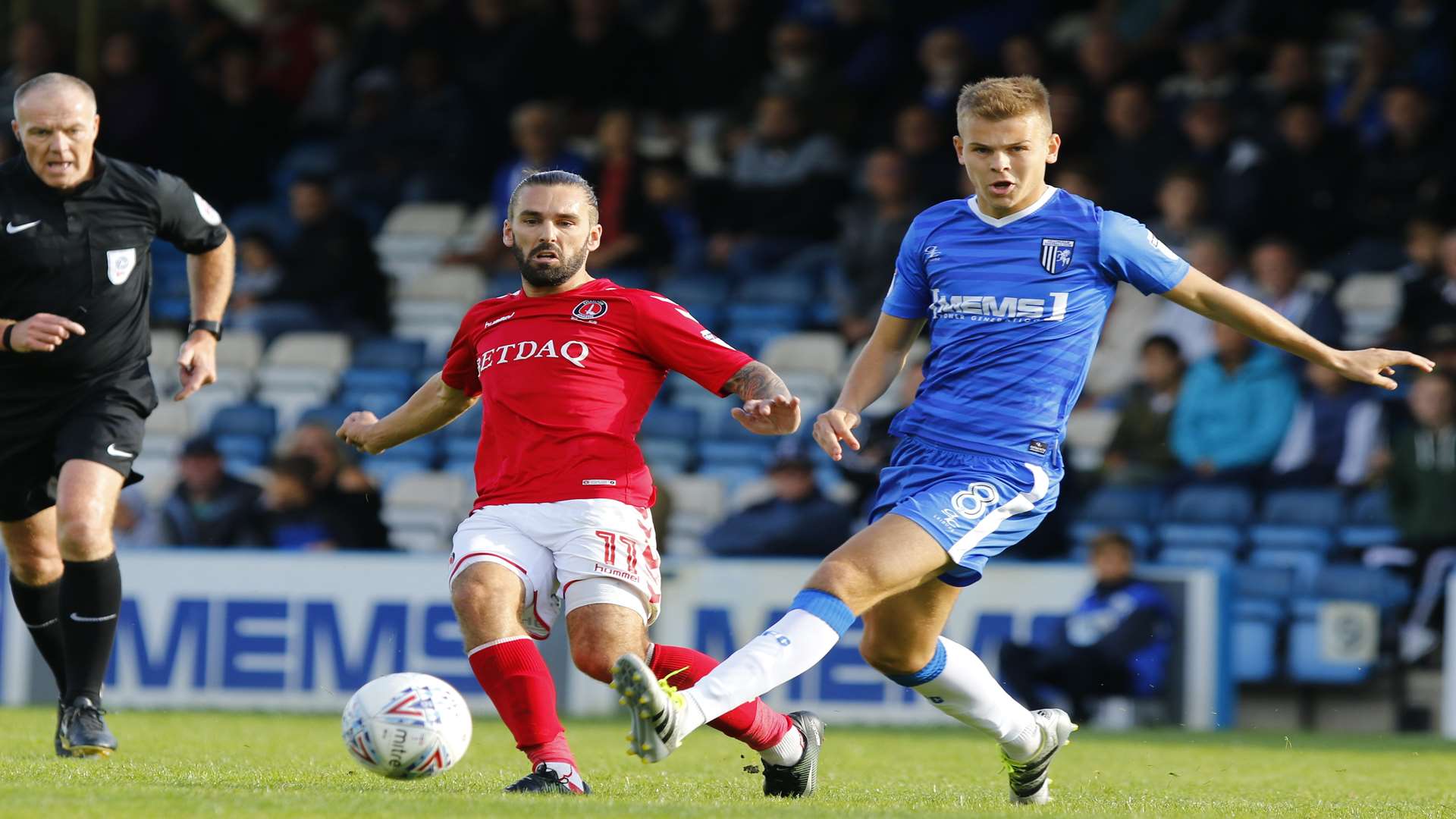 Jake Hessenthaler battles Ricky Holmes Picture: Andy Jones