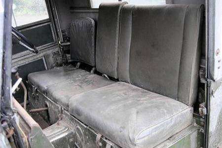 Winston Churchill's former Land Rover being sold at auction had an extra-large passenger seat fitted to accommodate his portly frame. Picture: SWNS.com