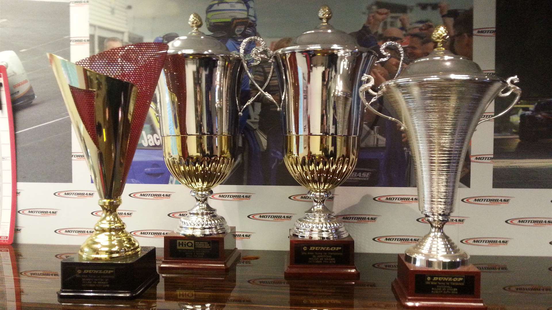 A selection of trophies from the team's growing collection