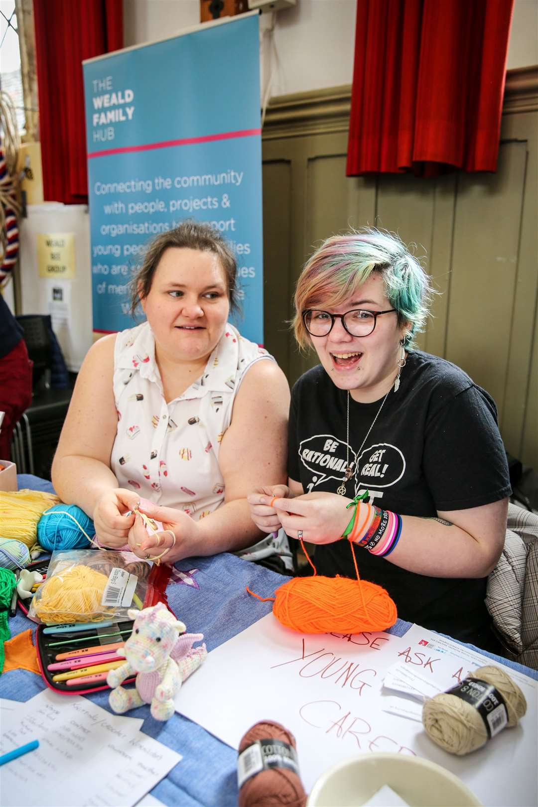 Toni Greenaway and Ashley Westfall are hoping to start a knitting/crochet group in Cranbrook. Picture: Matthew Walker (7821735)