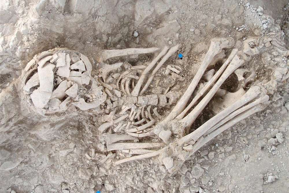 The crouched human skeleton found at Hollingbourne is believed to be 3,500 years old