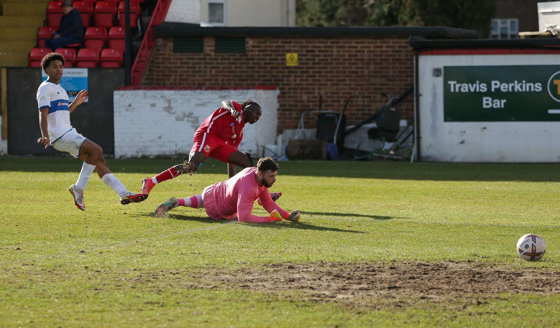 Whitstable's Jefferson Aibangbee opens the scoring. Picture: Les Biggs