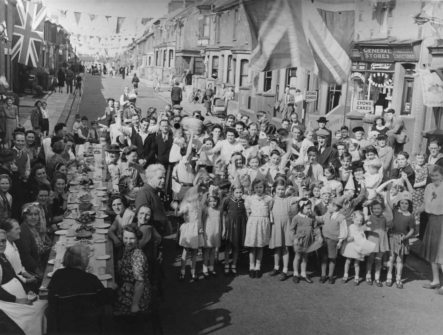 A VE party in Victoria Street, Gillingham, in May 1945