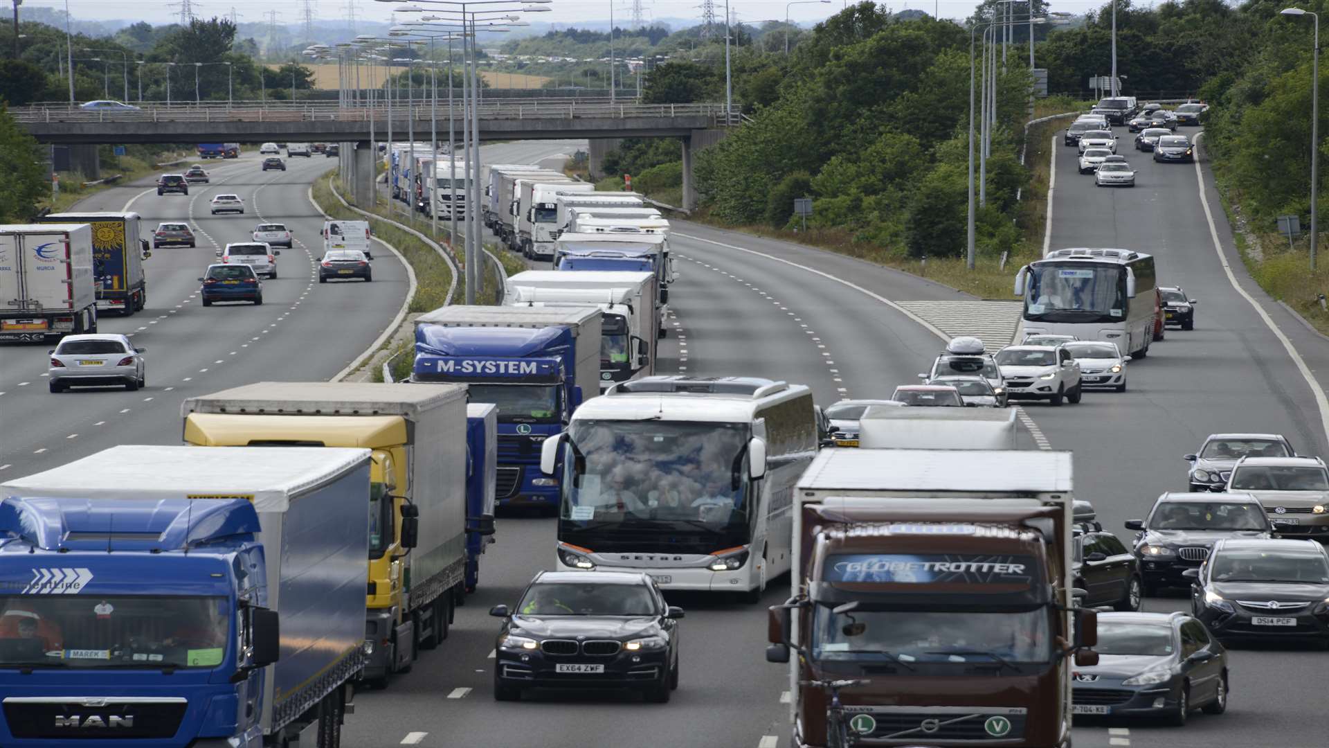 The chaos of Operation Stack last July. Picture: Paul Amos.