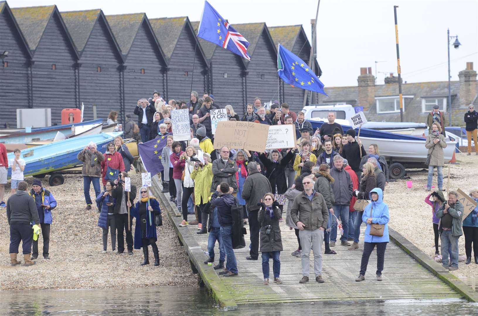 Protesters march on the fishermen's demonstration