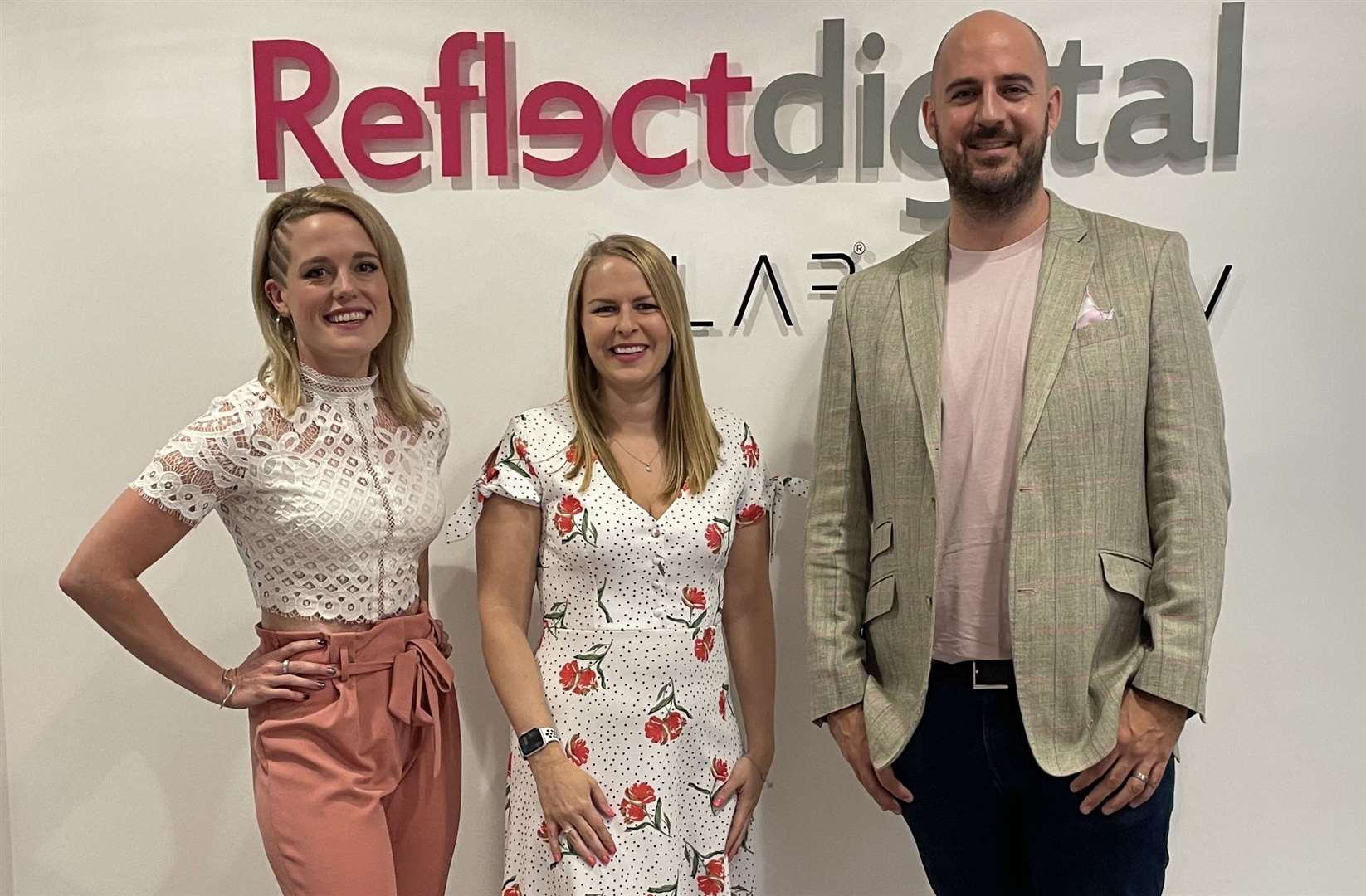 AM Marketing's Amy Hopper (left) with Becky Simms and Paul Simms from Reflect Digital