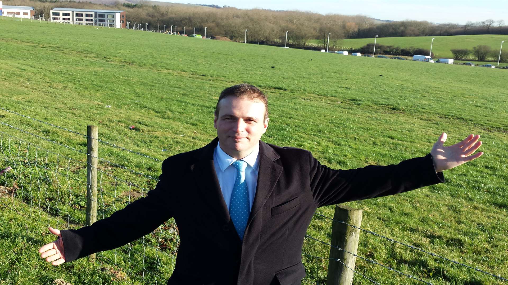 Land Securities' Chris Ward in front of land which will become a new Notcutts garden centre in the scheme