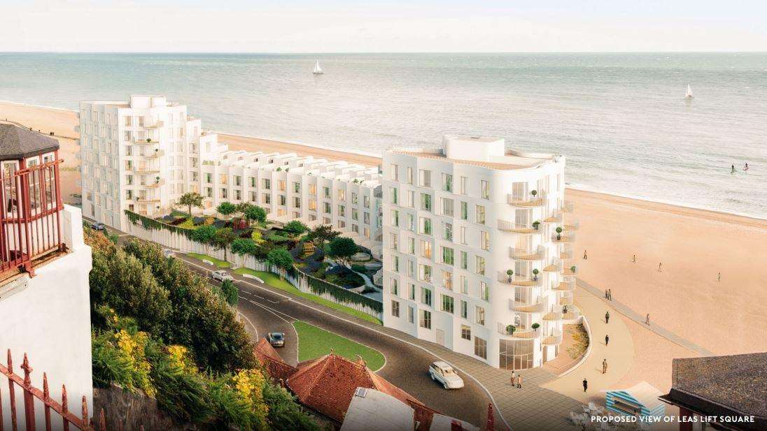 Proposed view of Leas Lift Square. Picture: Folkestone Harbour Company
