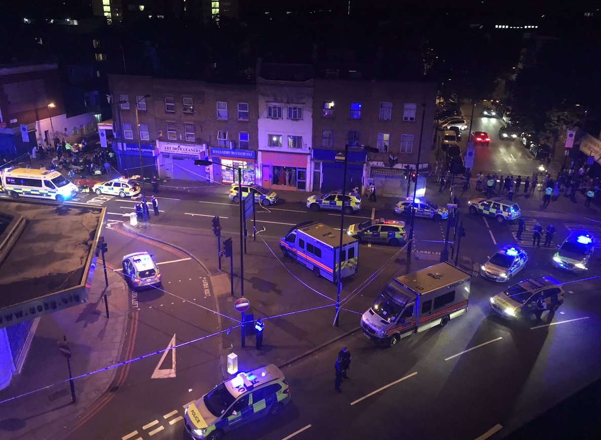 The scene at Finsbury Park shortly after the attack. Picture: @Kent_999s