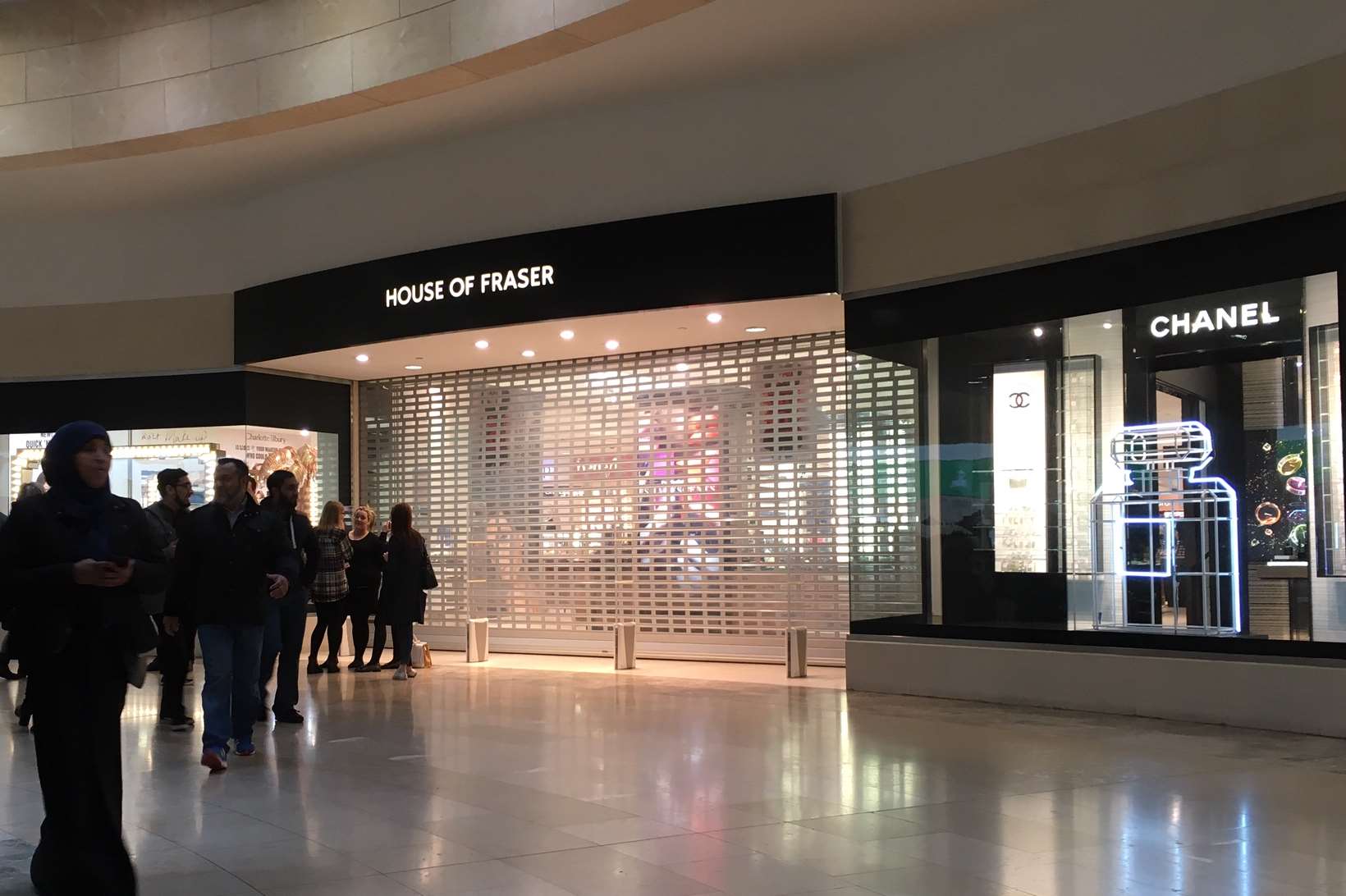 The shutters have been closed at House of Fraser