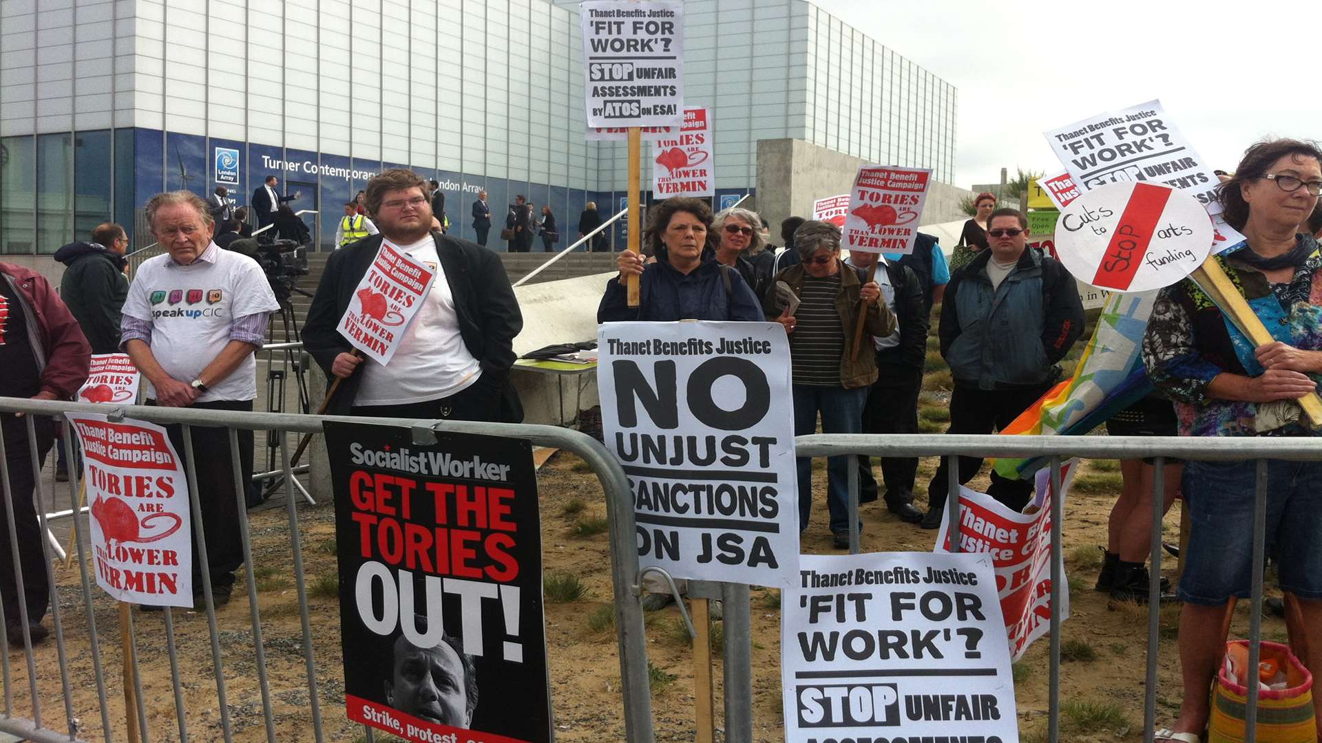 Protesters outside the Turner Contemporary Gallery in Margate. Picture: Saffron Johnson