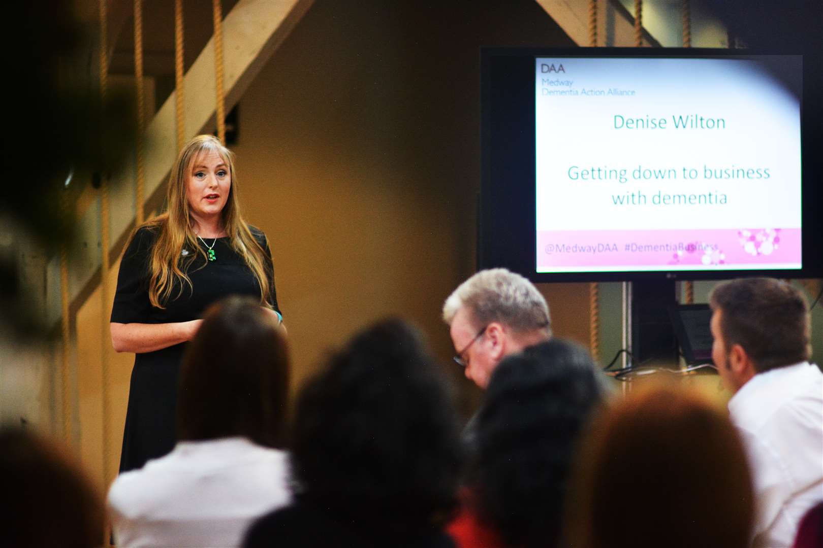 Denise Wilton addresses the Medway Dementia Action Alliance business breakfast meeting at Chatham Historic Dockard. Picture: Al Frank Monk Photography