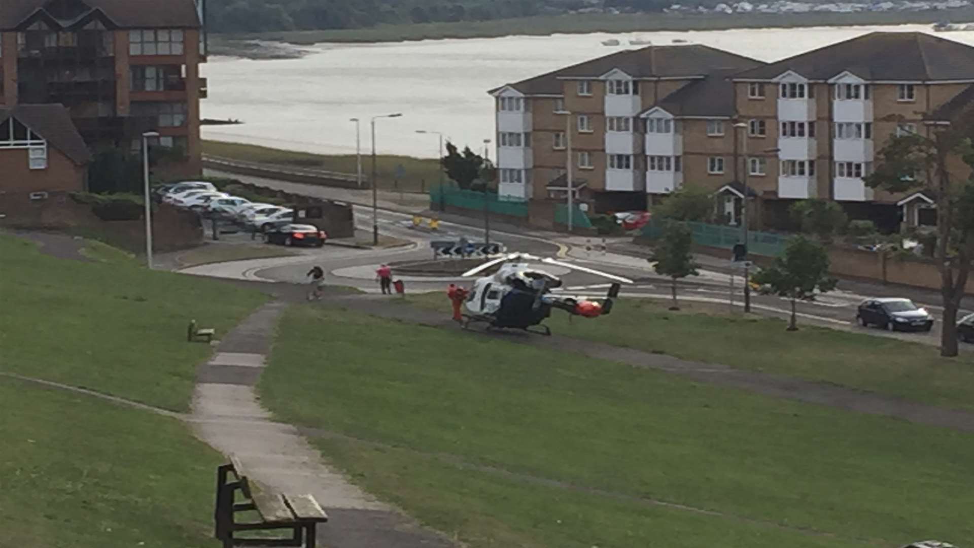 Air ambulance medics made their way to the scene