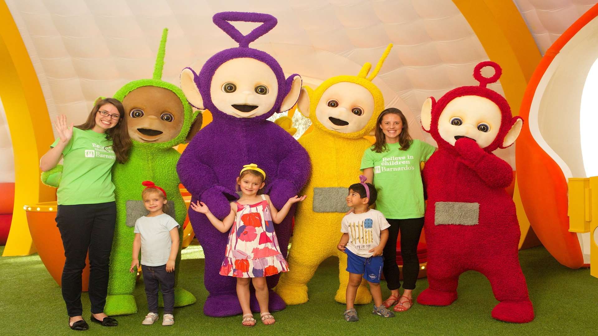 The Teletubbies have teamed up with Barnardo's for this year's Big Toddle