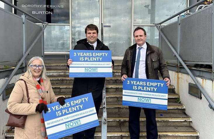 From left, Cllr Vivian Branson, Tonbridge and Malling council leader Cllr Matt Boughton and MP Tom Tugendhat