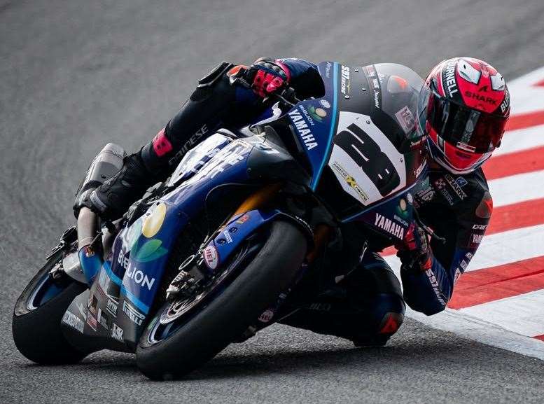 Lydd's Bradley Ray goes full throttle in the Superbike World Championship at Barcelona. Picture: Giulio Di Natale