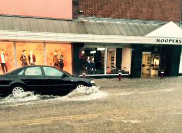 The water caused damage to roads and businesses in Tunbridge Wells. Picture: @Trishhackett