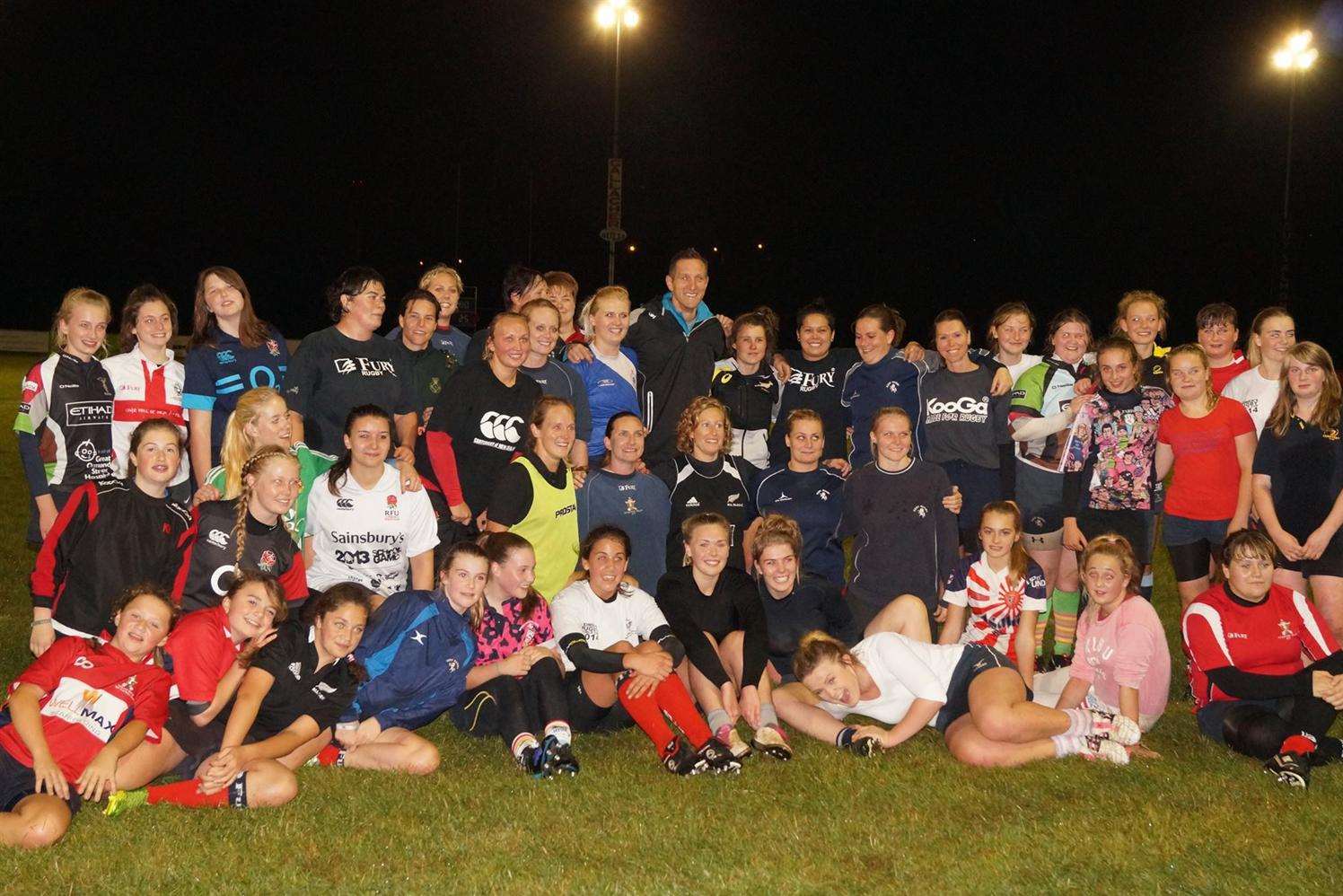 Will Greenwood brought some World Cup-winning experience to Aylesford Bulls Ladies' training Picture: Angela Smith