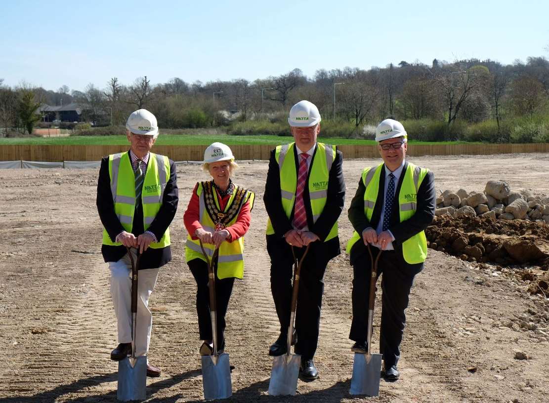 Mayor of Tonbridge and Malling, Cllr Sasha Luck at the building site