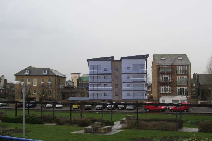 What the flats next to the Victoria Working Men's Club, sheerness, would look like