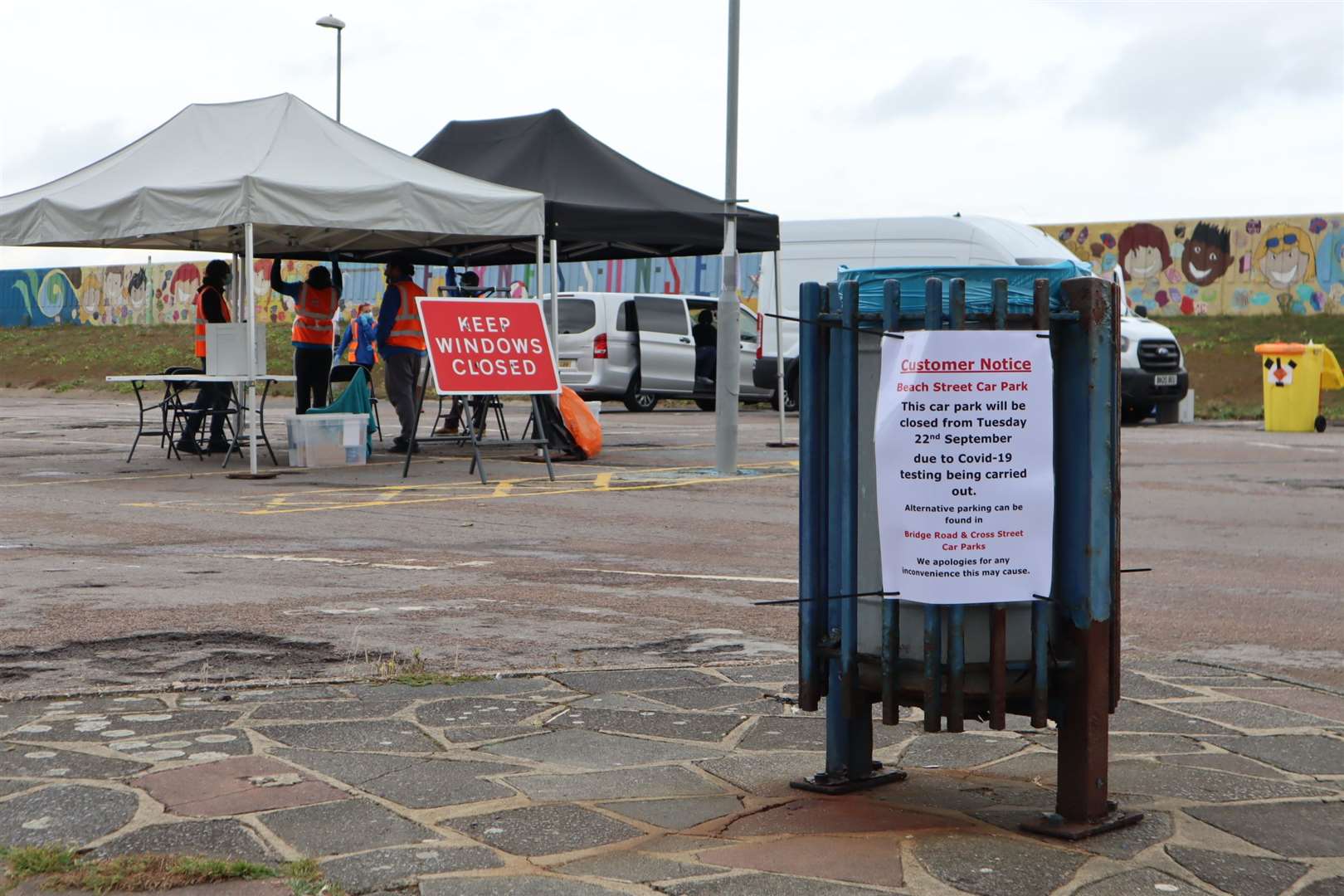 Temporary coronavirus testing station in Beach Street, Sheerness. Picture: John Nurden