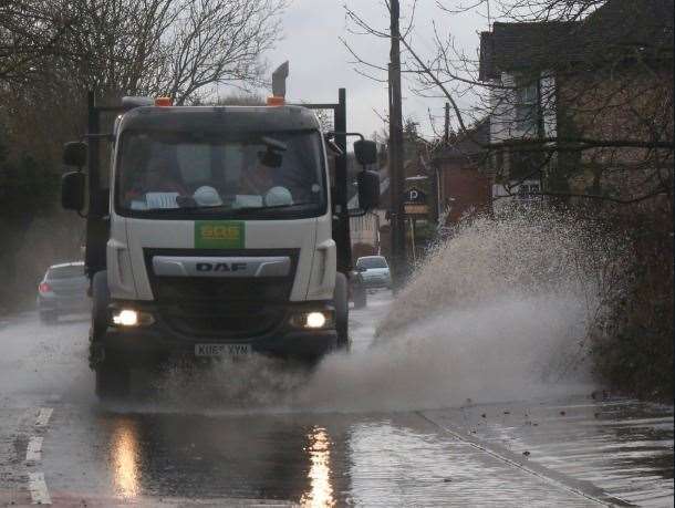 Roads are flooded in Tonbridge