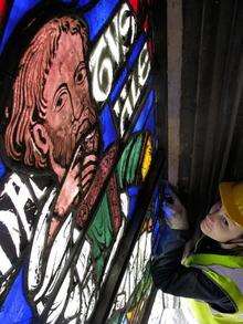 The Ancestors of Christ stain glass windows are to be removed from Canterbury Cathedral's great south window.