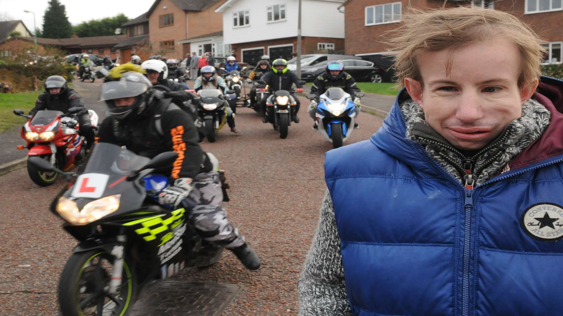 Bradley Hannan met bikers who collected cash