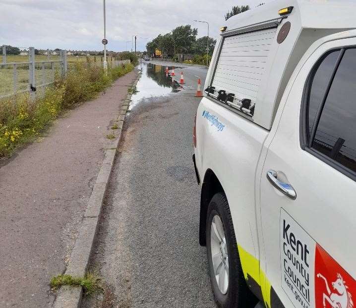 Kent County Council's highways team was also called to flooding in Halfway Road, Sheppey, today. Picture: Kent County Council