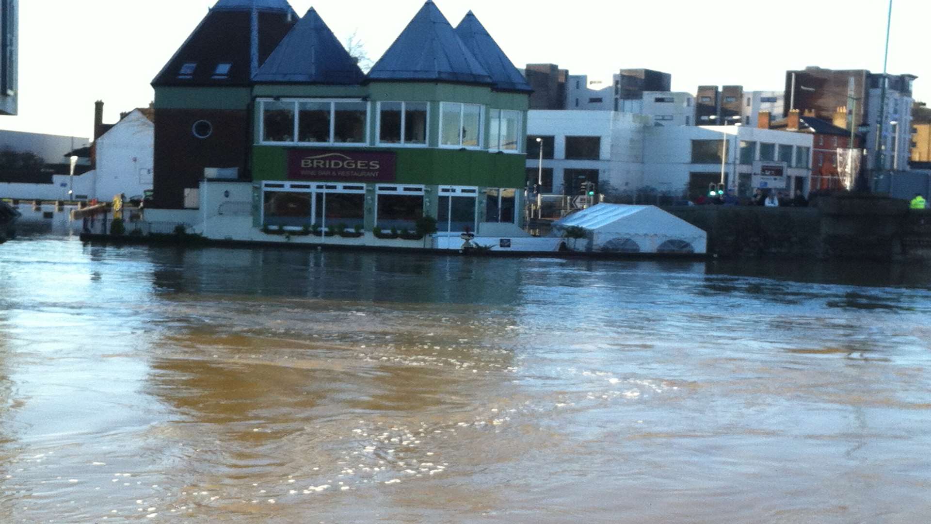 The River Medway floods on Christmas Day