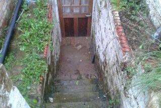 Sewage flood by the back door of Patricia Hooker's Margate home