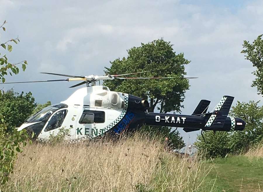 The air ambulance was called to Sheppey Hospital. Pic: Gary Playford