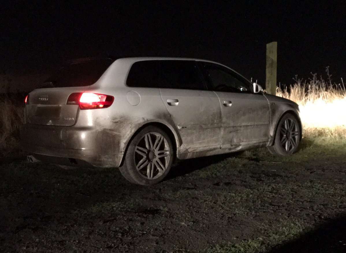 The Audi came to a stop in Pond Hill, Cliffe. Picture Kent Police RPU @kentpoliceroads