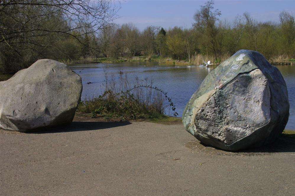 Gormley's boulders in their old 'home'
