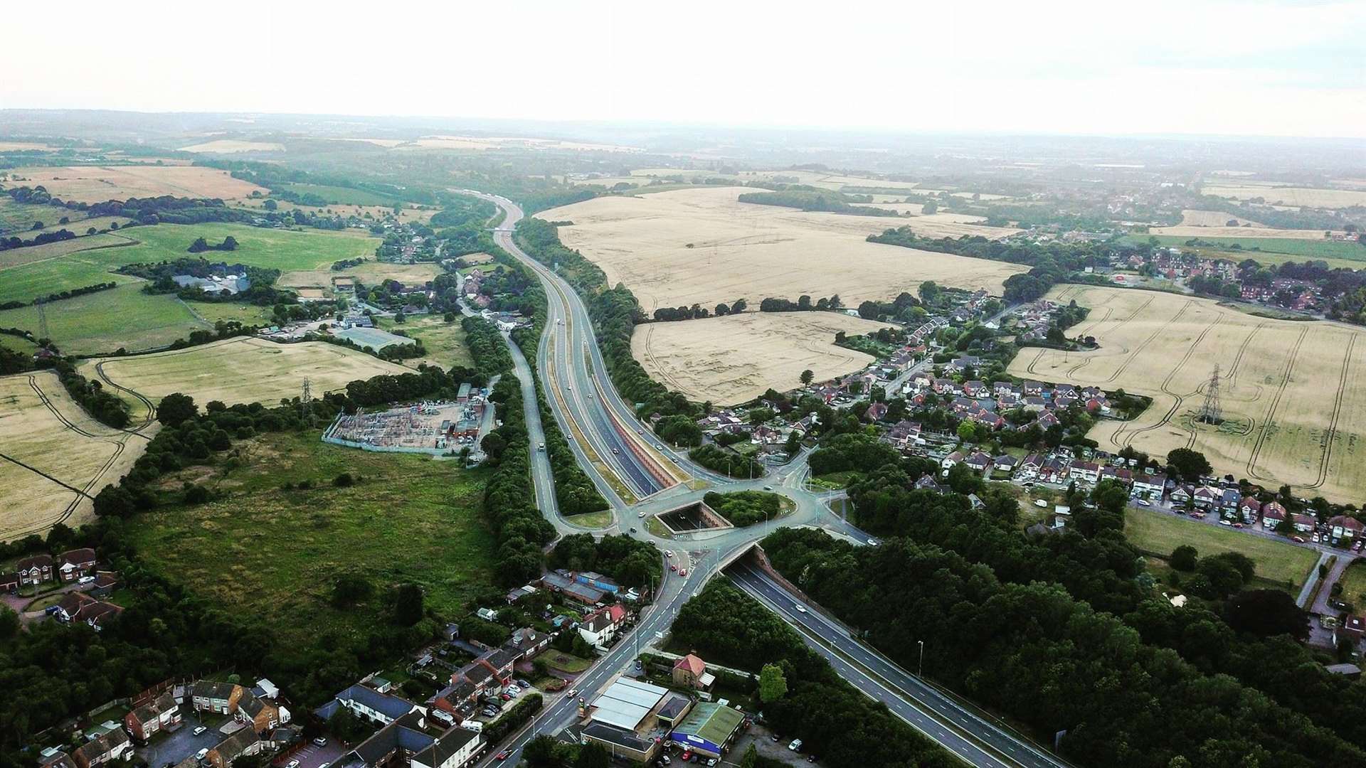 An aerial view of the Key Street roundabout at the A249. Picture: Richard Mitchell