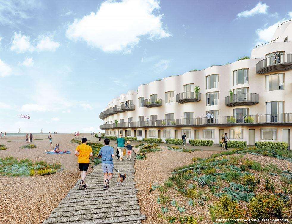Proposed view across Shingle Gardens. Picture: Folkestone Harbour Company