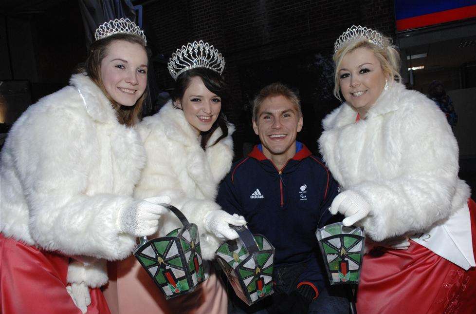Paralympian Steve Brown and the Sittingbourne Carnival Court at the switch on of Sittingbourne's Christmas Lights last year