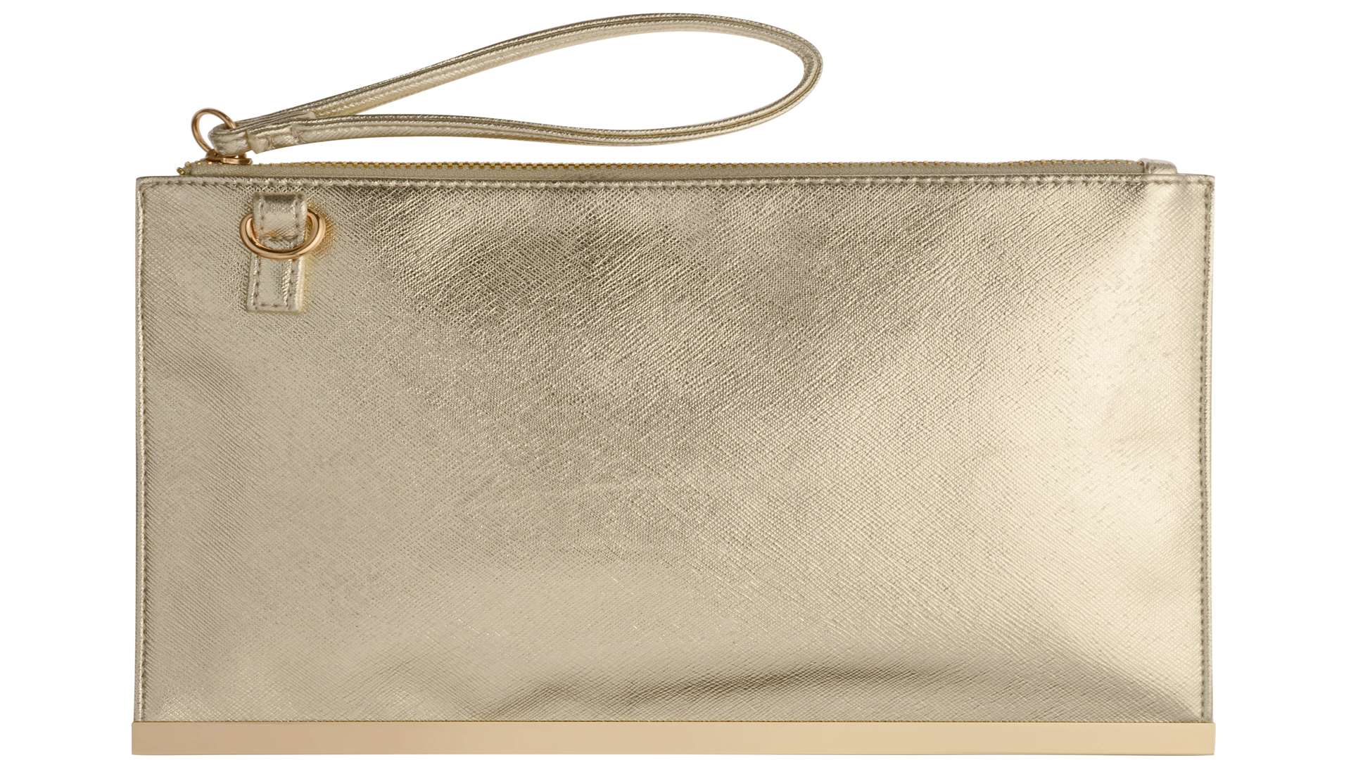 FOR HER: Look the part with this gold clutch bag. £14 from BHS