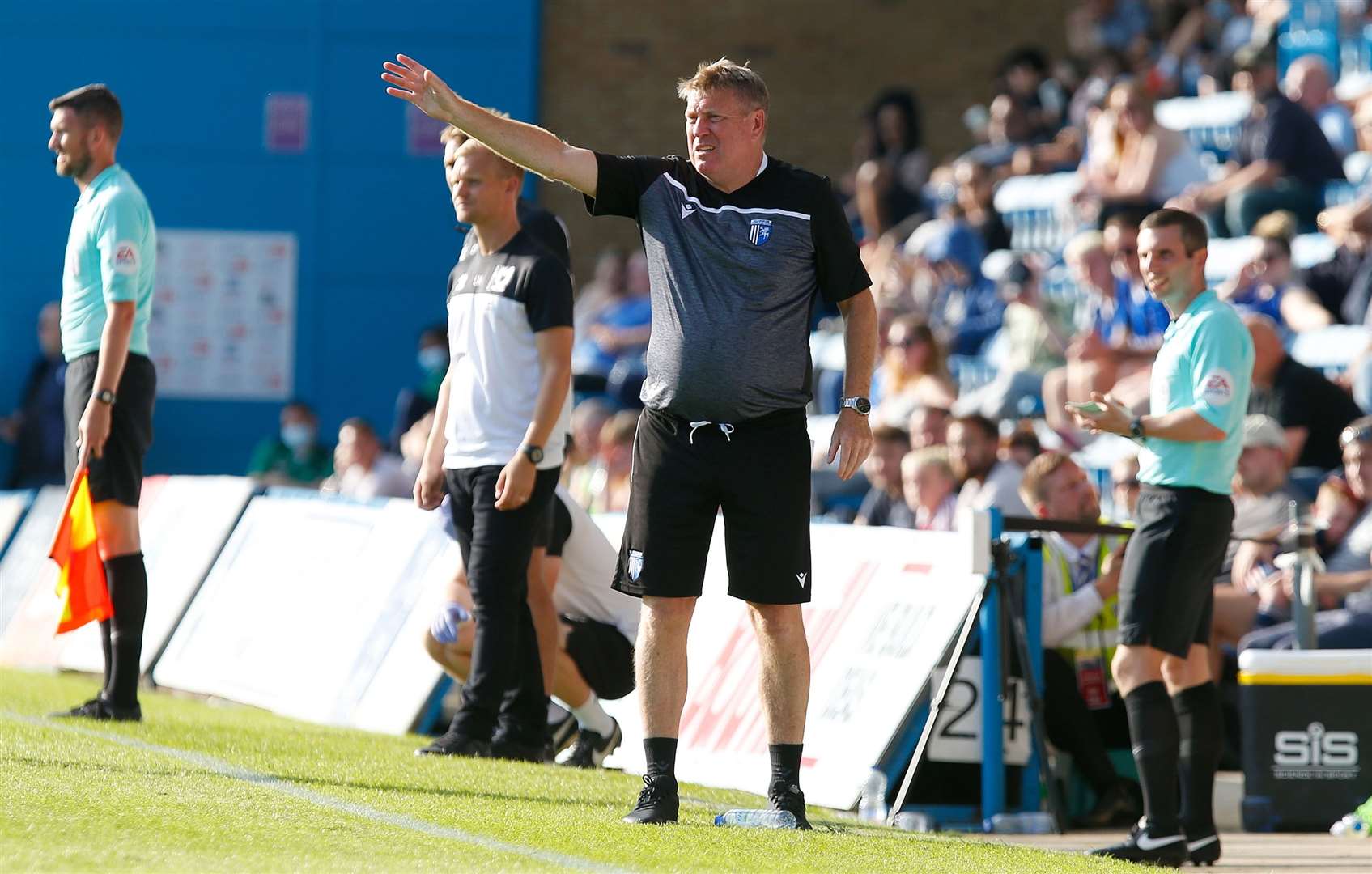 Gillingham assistant manager Paul Raynor on the touchline. Picture: Andy Jones (51368850)
