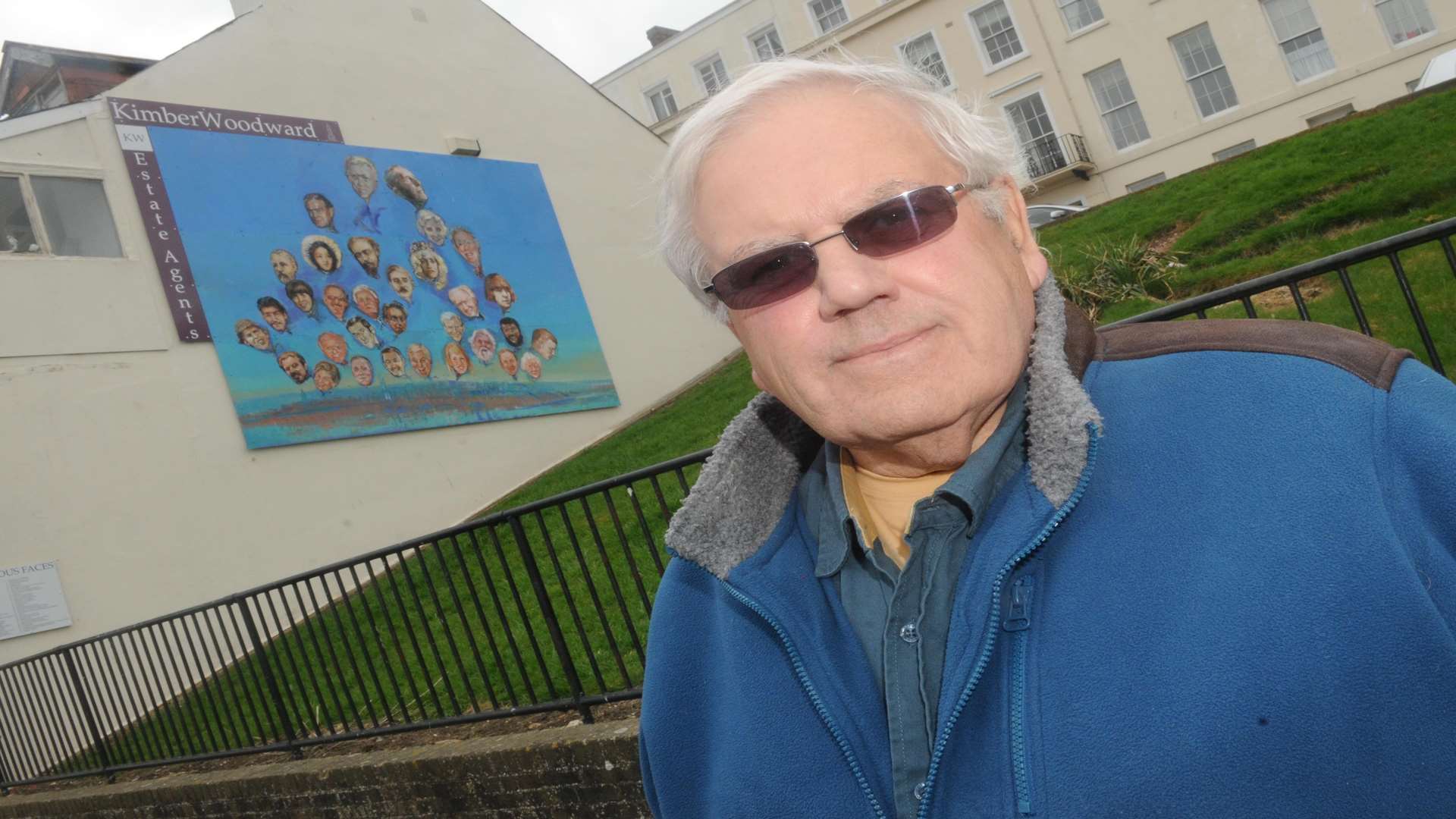 Geoff Wimble unveils mural to famous faces who?ve lived in or visited Herne Bay
