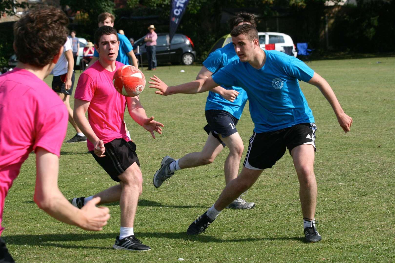 Sixth formers playing rugby for charity