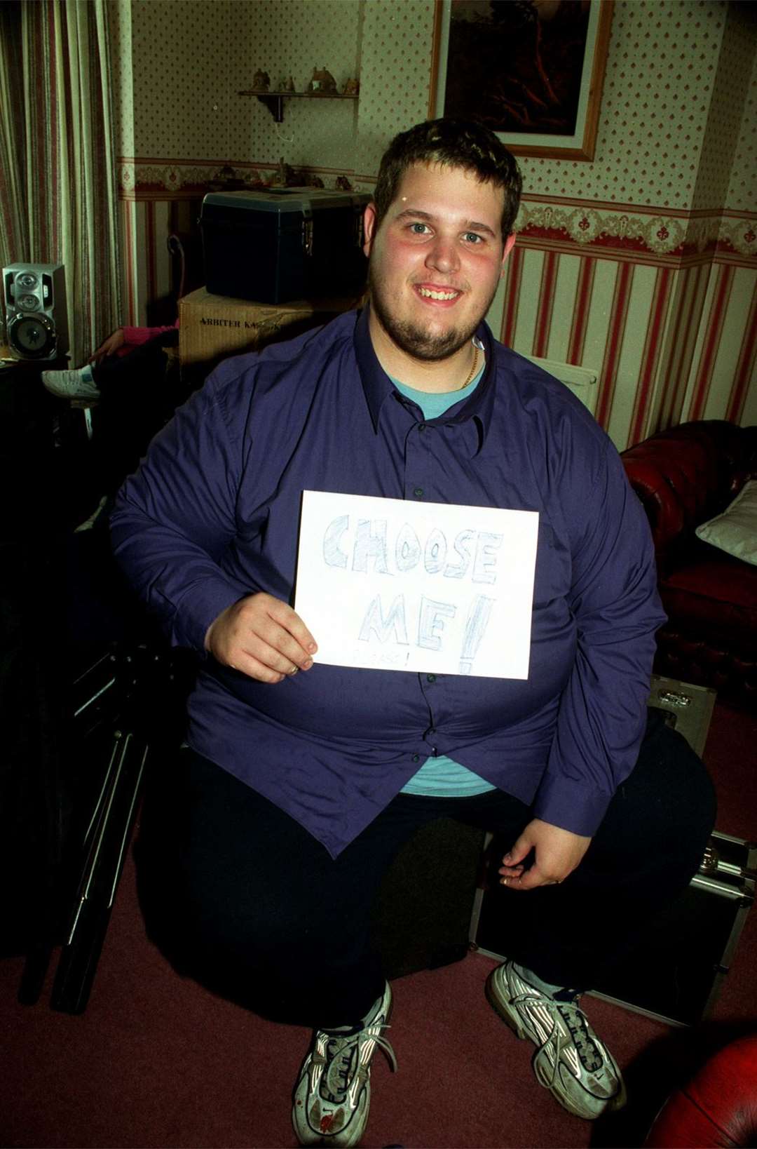 Pictured in 2001, Rik Waller asking for people's votes