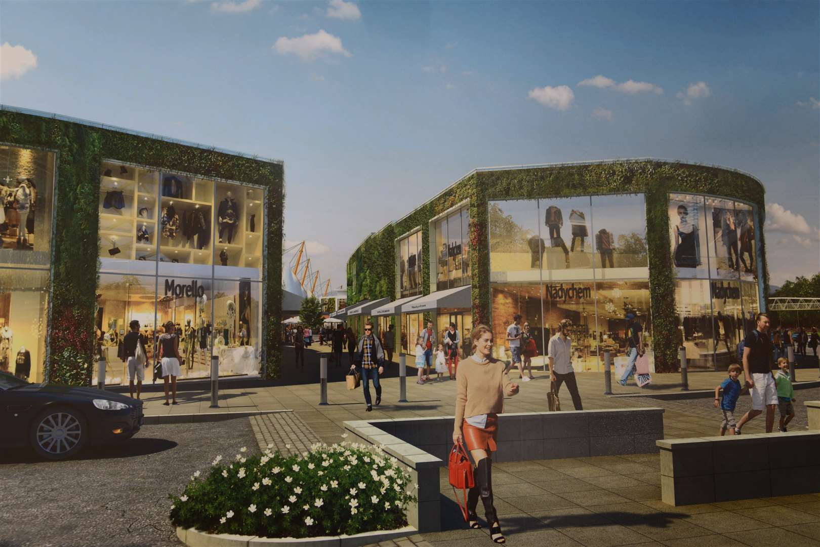 A huge 100,000 sq ft extension is being constructed at the Ashford Designer Outlet