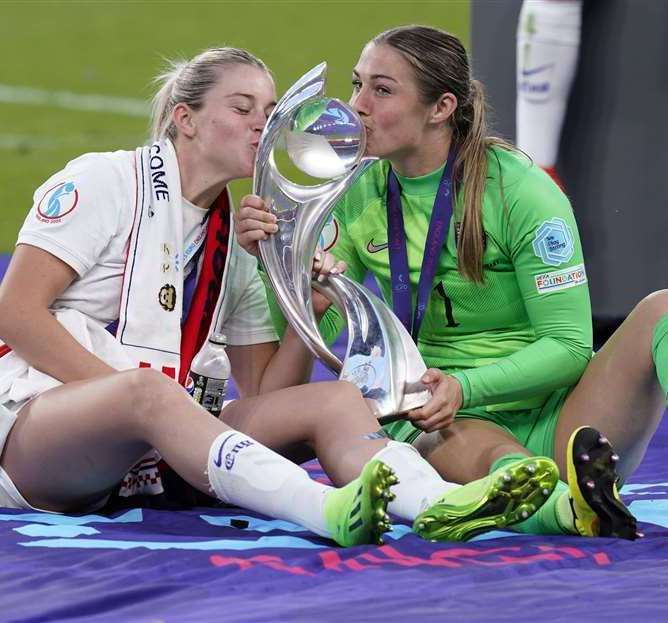 Alessia Russo celebrating winning the Euros for England in 2022. Picture: PA images