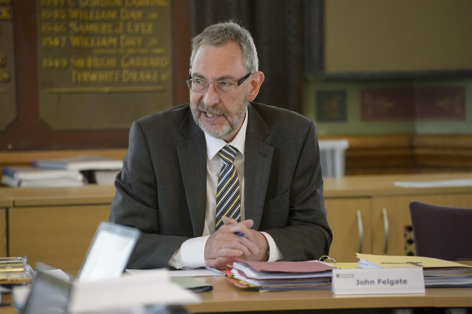 Planning Inspector John Felgate. Opening of the public inquiry into the proposed Maidstone School of Science and Technology, held at Maidstone town hall, High Street, Maidstone.Picture: Andy Payton (2158035)