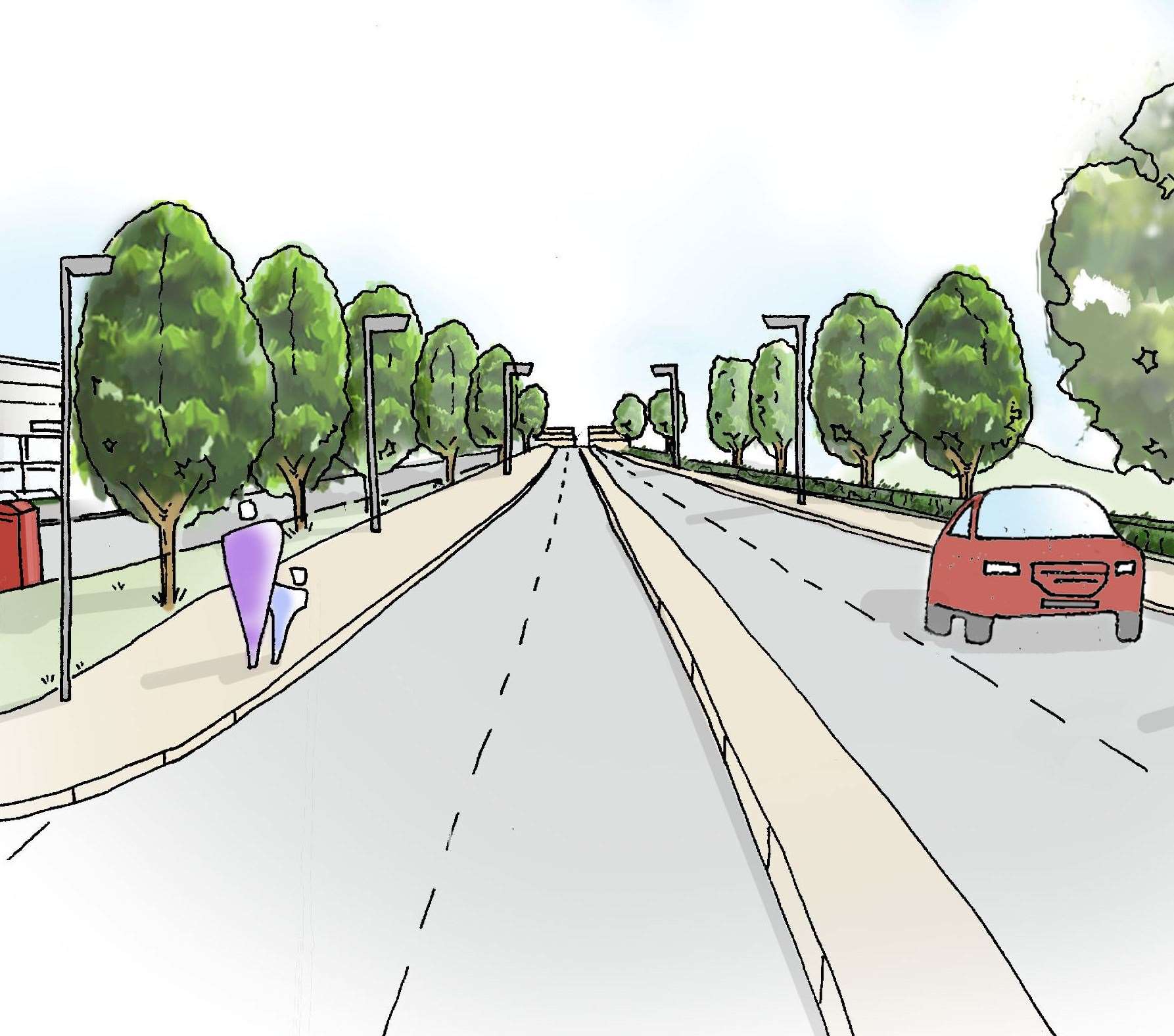 An artist's impression of the multimillion-pound dual carriageway